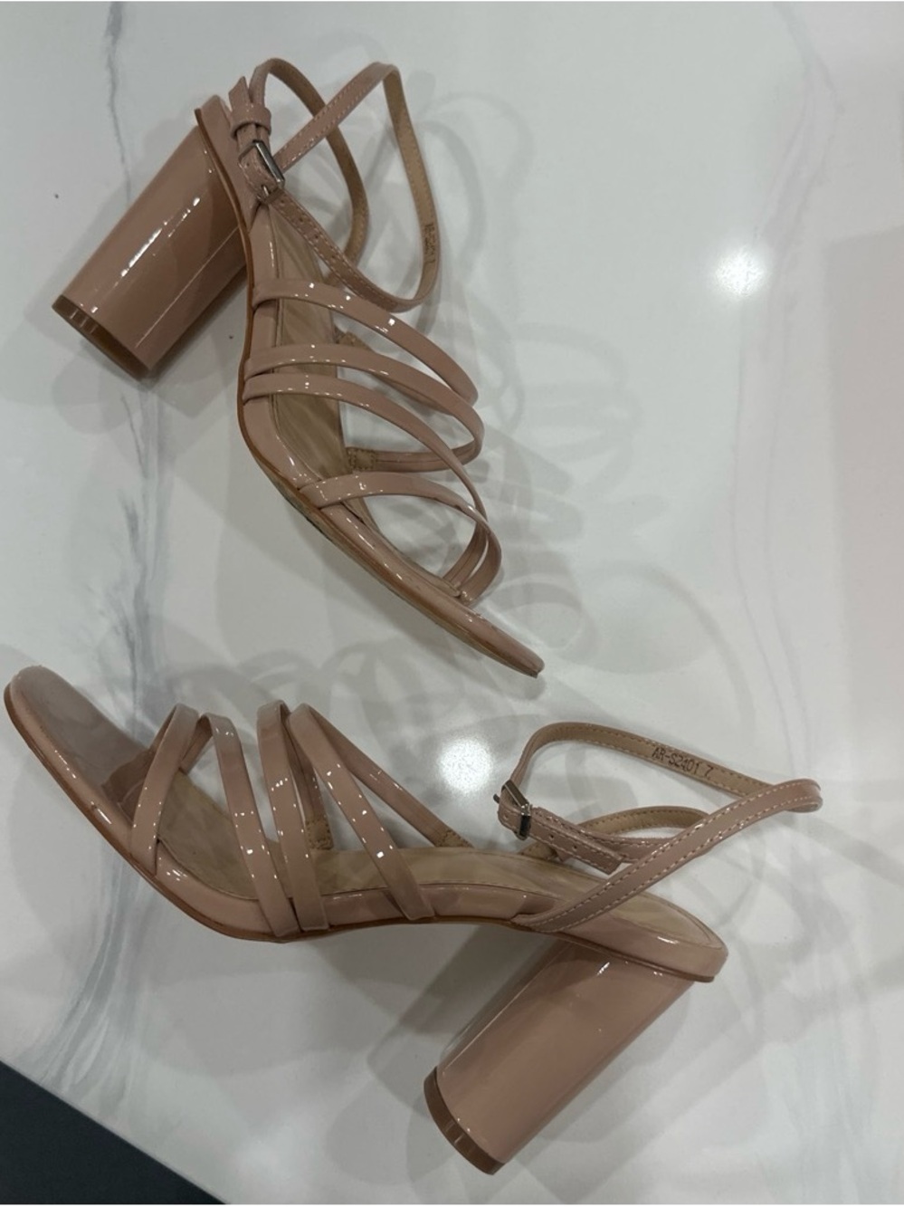 Women\'s Strappy Block Heel Sandals - Nude